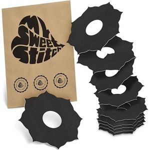 MySweetStitch | Pleister voor de Freestyle Libre 3 Sensor | Waterdicht, ademend en huidvriendelijk Rond (10 stuks) | Made in Germany | Buiten Ø 65mm, binnen Ø 20mm | Zwart