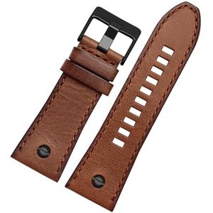 LUGEMA Horlogeband 28 Mm Echt Lederen Armband Compatibel Met Horlogeband Horlogeband DZ7193 DZ7214 DZ7311 DZ7312 DZ7313 Horlogeband (Color : Brown black, Size : 26mm)