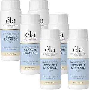 éla Natural Beauty Droogshampoo, poeder, licht haar, verpakking van 6 stuks (6 x 25 g)