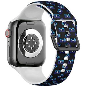 Sport zachte band compatibel met Apple Watch 38/40/41mm (fotocamera aan) siliconen armband band accessoire voor iWatch