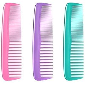 Hanqiang 3 Kleurrijke kammen voor heren, plastic zakkam, fijne tandenkam (kleur 3)