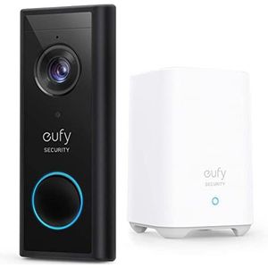 eufy Security, draadloze videodeurbel met accu, 2K HD, zonder maandelijkse kosten, slimme personenherkenning, audiofunctie aan beide zijden, eenvoudige installatie (Refurbished)