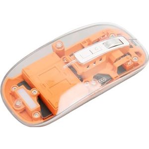 Draadloze -Muis, 4 Verstelbare DPI Stille Hoge Nauwkeurigheid Optische Tracking Oplaadbare Batterij Heldere Draadloze Muis voor Laptop voor Notebookcomputer (Oranje)