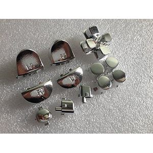 Plating L1 L2 R1 R2 Trigger Buttons Kit voor PS4 Sony Playstation DualShock 4 Controller (met 2 stuks veer), Chrome Silver