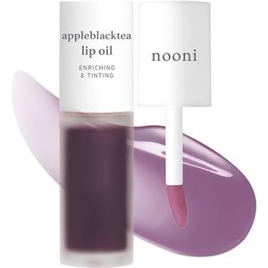 NOONI Vegan Appleseed Lip Oil - Appleblacktea | Langdurig, hydraterend, vullend, revitaliserend voor droge lippen, waterdicht, geen peeling, Koreaanse tint, hydraterend, Moederdag, 0,12 FL Oz
