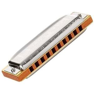 Harmonica voor Studenten Diatonische Mondharmonica 10 Gaten 20 Toon Roestvrijstalen Hoes Messing Rietharpinstrumenten (Color : Key F)