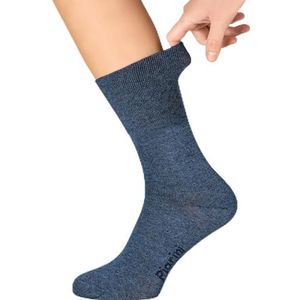 Piarini 3 paar diabetische sokken voor heren zonder elastische band, zonder naad, adervriendelijk van 97% katoen, extra breed met brede tailleband, jeans, 43-46 EU