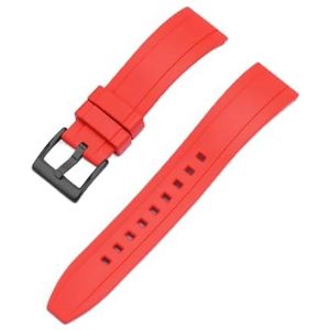 Jeniko Quick Release Fluororubber Horlogeband 20mm 22mm 24mm Waterdicht Stofdicht FKM Horlogebanden For Heren Duikhorloges(Color:Red black,Size:24mm)