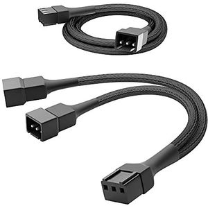KabelDirekt – 3-pin ventilator verlengkabel 90 cm + 3-pin ventilator op 2 x 3-pin Y-kabel 15 cm