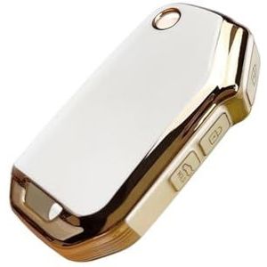 Autosleutel beschermhoes Zacht TPU Verre Zeer Belangrijke Geval Zeer Belangrijke Dekking Van Houderketting Van Auto Voor Ceed Voor Seltos 2019 2020 2022 2023 Sleutel Shell(White kay case)