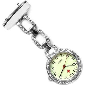 DangLeKJ Nieuwe Verpleegster Pocket Horloges Rvs Arabische Cijfers Quartz Pocket Horloges Broche Arts Verpleegkundige Horloges voor Mens Womens Zakhorloge Gift, Zilver