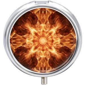 Mooie Vlam Patroon Pillendoos Waterdichte Draagbare Geneeskunde Pil Case Vochtbestendige Metalen Reizen Pillendoos Met 3 Compartiment Geneeskunde Case