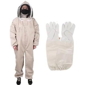 Bijenpak Professionele kwaliteit voorkeursstof Volledi lichaamsbeschermende kleding for de bijenteelt Uitrusting for imkerpakken Bijenhouderijbenodigdheden(XL)
