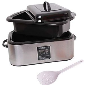 Hot Stone warmteapparaat, groot van roestvrij staal, professionele verwarmer ca. 20 liter voor warmtebehandeling - eenvoudige bediening - digitaal display en automatische uitschakeling.