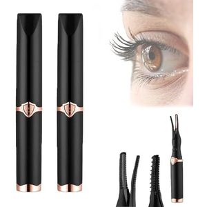 Nuvaia Lash Curler, Tinkerblush Heated Eyelash Curler, Nuvaia Eyelash Curler, Electric Heated Eyelash Curler, Lash Lift Pro + Magic Mascara, Rechargeable Heated Eyelash Curler (2 Pcs Black)