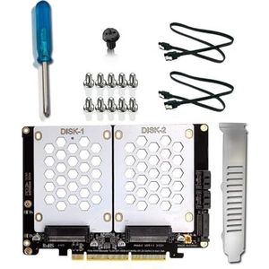 STBQHG PH46-2 twee-bay schijfadapterkaart SFF8639 en 2,5 inch harde schijf naar PCIE4.0 split-kaart