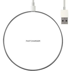 Nuvance | Draadloze Oplader 15W | Inclusief Kabel | Wireless Charger | Fast Charger | geschikt voor iPhone en Samsung | Wit (Zilver)