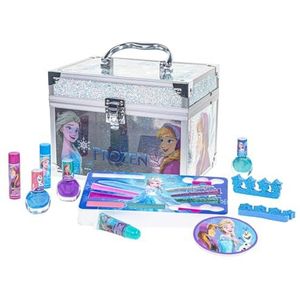 Disney Frozen - Townley Girl Train Case Cosmetische make-upset inclusief lipgloss, oogglans, borstels, nagellakaccessoires en meer! voor kindermeisjes, vanaf 3 jaar perfect voor feestjes, make-overs