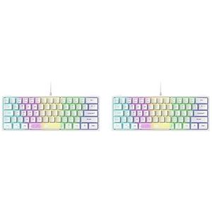 Tityvirnix 2 set RGB Backlit 62 Key Game Keyboard 60% Layout Wired voor Business wit