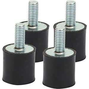 4 stuks M3 M5 M6 Rubber Mounts Anti Vibration Silentblock Car Boat Bobbins Zwart en Zilver Mechanische trillingdempende steunen Trillingdempende kussens Schokdempers(VD15*15 M5*12)
