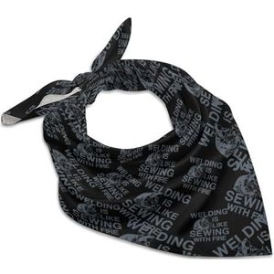 Lassen It's Like Naaien met Vuur Vierkante Bandana Mode Satijn Wrap Neck Sjaals Comfortabele Hoofddoek voor Vrouwen Haar 45,7 cm x 45,7 cm