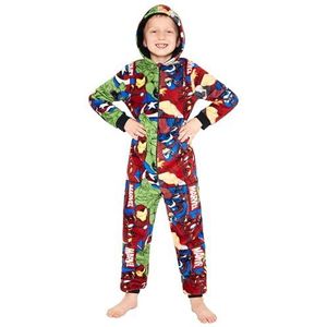 Marvel Fleece Onesie voor jongens - Onesie met capuchon voor kinderen, tieners 7-15 jaar, kinderpyjama's, comfortabele loungewear - cadeaus voor jongens, Meerkleurig, 9-10 jaar