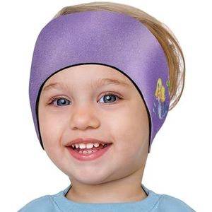 HeySplash Zwemhoofdband en gehoorbescherming, elastische neopreen oorbeschermer en haarbeschermer voor kinderen en volwassenen, houd water buiten en houd oordopjes in, klein, paars