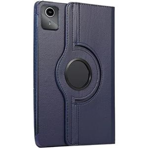 360 Graden Roterende Folio PU Lederen Tablet Case Geschikt for Lenovo Xiaoxin Pad 2024 TB331FC 11 inch Stand Case(Dark blue)
