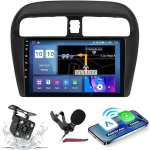Android 14 Auto Stereo Navi voor M-itsubishi Mirage Attrage (2012-2018) 9 ""QLED-scherm Autoradio met draadloze carplay Android Auto GPS-navigatie met BT5.0 HIFI FM 5G-WiFi SWC RDS MIC,M200s