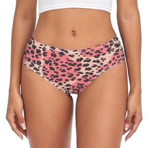 sawoinoa Dierenleer luipaard roze onderbroek dames middelhoge taille slip vrouwen comfortabel elastisch sexy ondergoed bikini broekje, Mode Pop, XXL