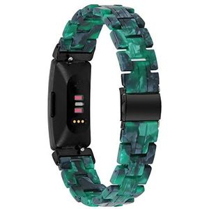 Jennyfly Hars horlogebandjes compatibel met Fitbit Inspire 2, vervangende band van hars voor dames en heren, met roestvrijstalen gesp, polsbandje, verstelbaar, 14 - 20 cm