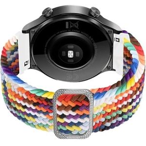 dayeer Gevlochten bandjes voor Ticwatch Pro 3 GPS 2020/GTX/E2/S2 Smart Horlogebanden Vervanging Sport armband (Color : Official Rainbow, Size : 20mm Universal)