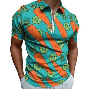 Carrots And Cucumbers heren poloshirt met ritssluiting T-shirts casual korte mouwen golf top klassieke pasvorm tennis tee