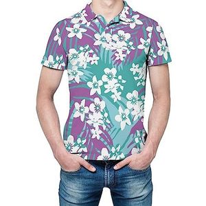Mooi bloemenboeket heren shirt met korte mouwen golfshirts normale pasvorm tennis T-shirt casual zakelijke tops