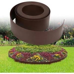 Randaco Gazonrand, bruin, lengte 25 m, hoogte 14 cm, bloembedomranding, maairand, profielrand, tuinomranding tegen wortelverspreiding, bestratingssteen, verhoogt schoonheid tuin