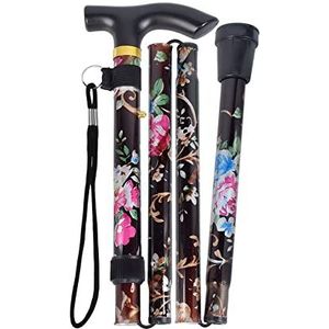 SPDYCESS Opvouwbare Aluminium Wandelstokken, Verstelbare Walking Stokken met Bloempatroon, Lichtgewicht Draagbare Trekkingstokken voor Dames Heren Wandelen Camping