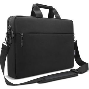 TECOOL 15,6-inch laptoptas met schouderriem, waterdichte koffer, schokbestendige messengertas voor 15-15,6'' Acer ASUS Lenovo Thinkpad Ideapad Dell HP notebook Chromebook, MacBook Pro16, zwart
