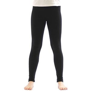 yeset Thermolegging voor meisjes, fleece, lange legging, katoen, zwart, 152 cm