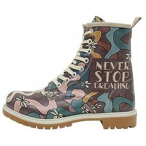 DOGO Lange laarzen - veganistische dameslaarzen en duurzame en kleurrijke enkellaarsjes - trendy comfortabele laarzen voor dames, Never Stop Dreaming, 39 EU