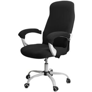 Rekbare roterende stoel hoes Moderne simplistische stijl Bureaustoelhoes Anti-stof Hoge rugleuning Bureaustoel hoes met armleuninghoezen Eetstoelhoezen(Color:K,Size:M)