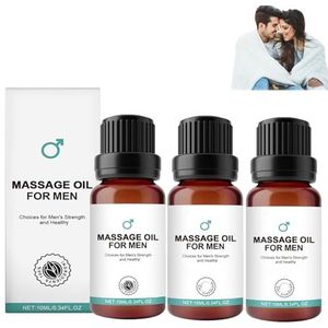 Qartel Men Essence Oil, Medilisk Essence Oil Blend voor mannen, Medilisk Energetische Massage voor mannen, Stressverlichting en spierontspanning, Voedt de huid, Gemakkelijk mee te nemen (3pcs)