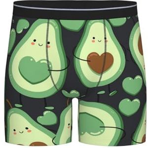 GRatka Boxer slips, heren onderbroek Boxer Shorts been Boxer Slips grappig nieuwigheid ondergoed, schattig naadloos patroon avocado hart, zoals afgebeeld, XXL