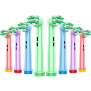 AnjoCare Opzetborstels voor Kinderen voor Oral-B, 8-Pack Opzetborstels voor Kids, Elektrische Tandenborstelkoppen voor Gevoelige Tanden en Tandvlees