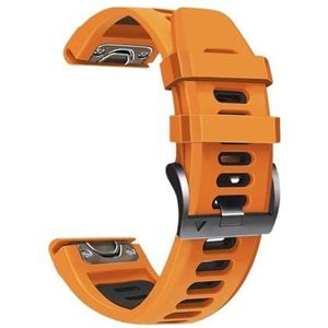 Fit for Garmin MARQ Horlogeband 22mm 26mm for Fenix ​​7 7x 6 6X 5 5X Plus 3 HR Quatix 3 5 Saffier Dubbele Kleuren Gemakkelijk Fit Quick Release (Color : Orange Black, Size : 26mm)