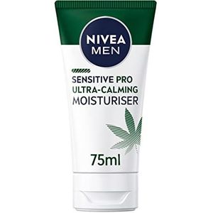 NIVEA MEN Sensitive Pro Ultra Calming Moisturizing Cream (75 ml), gezichtsverzorging, vochtinbrengende verzorging verrijkt met hennepzaadolie en vitamine E voor stressminimaliserende huidverzorging