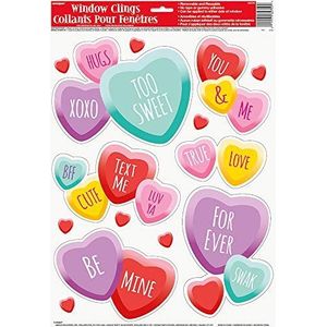 Unieke partij 62750 - Candy harten Valentine venster Cling Sheet