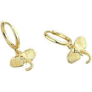 Damesmode kleine hoepel oorbellen met schattige olifant hanger kleine gouden/wit koperen vrouwelijke Trendy bengelen oor sieraden