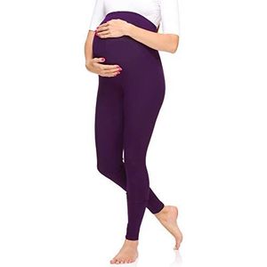 Merry Style Dames Moederschap Lange Legging van Viscose MS10-297 (Pruim, XXL)