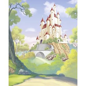 fotobehang sprookjeskasteel groen 200 x 250 cm - van Sanders & Sanders