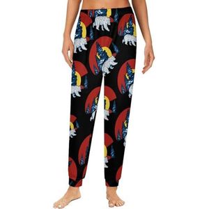 Colorado vlag beer dames pyjama lounge broek elastische tailleband nachtkleding bodems print